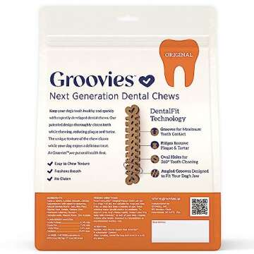 Groovies Original Dog Dental Chew 27oz Small (96 Chews)