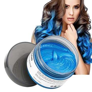 NYKKOLA Unisex Hair Wax Color Dye Styling Cream Mud, Natural Hairstyle Pomade, Washable Temporary,Party Cosplay (New Blue)