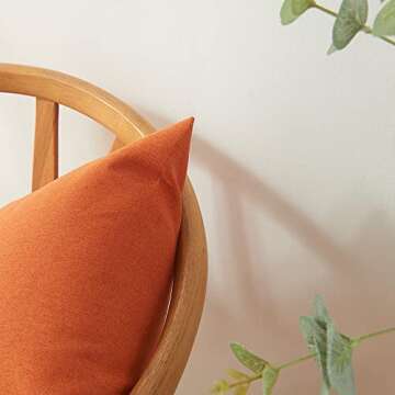 WEMEON Outdoor Waterproof Pillow Covers18x18in Set of 4, Solid Color Pillows Decorative Square Patio Furniture Pillows for Couch Patio Balcony Tent Garden(Orange/Teal)