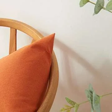 WEMEON Outdoor Waterproof Pillow Covers18x18in Set of 4, Solid Color Pillows Decorative Square Patio Furniture Pillows for Couch Patio Balcony Tent Garden(Orange/Teal)