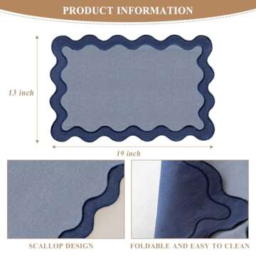 Lyssiatina Placemats Set of 4, Decorative Cotton Placemats for Dining Table