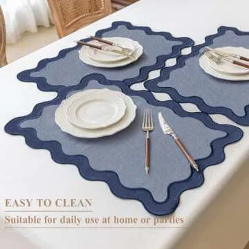 Lyssiatina Placemats Set of 4 - Elegant Cotton Placemats