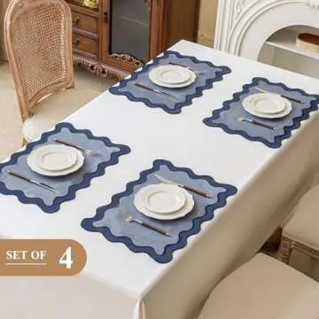 Lyssiatina Placemats Set of 4 - Elegant Cotton Placemats