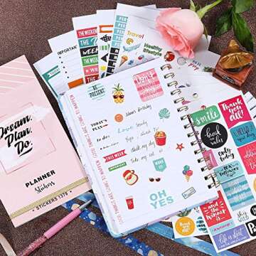 Planner Stickers Pack - 28 Sheets / 1378 Stickers, Stylish Variety Assortment Bundle Planner Accesso...