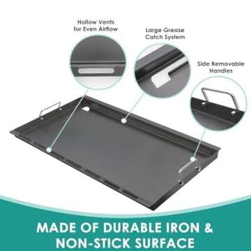 SafBbcue Full Size Griddle Insert for Weber Genesis II