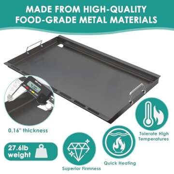 SafBbcue Full Size Griddle Insert for Weber Genesis II