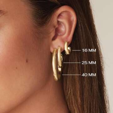 PAVOI 14K Gold Plated Hoop Earrings - Stylish & Eco-Friendly