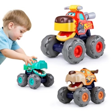 Monster Truck & Animal Cars 3-Pack for Toddlers