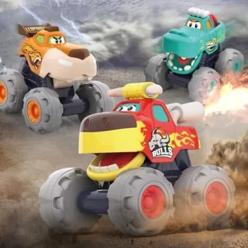 Monster Truck & Animal Cars 3-Pack for Toddlers