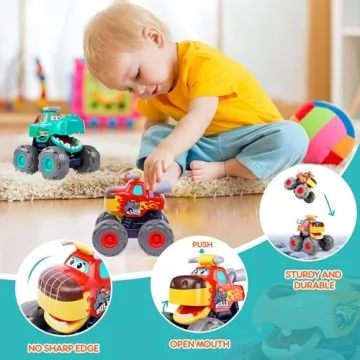 Monster Truck & Animal Cars 3-Pack for Toddlers