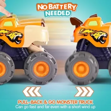 Monster Truck & Animal Cars 3-Pack for Toddlers