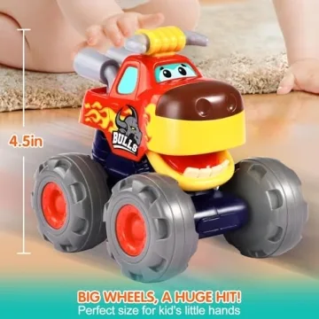Monster Truck & Animal Cars 3-Pack for Toddlers
