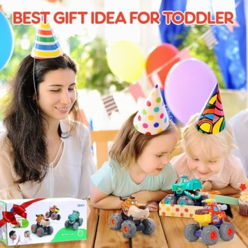 Monster Truck & Animal Cars 3-Pack for Toddlers