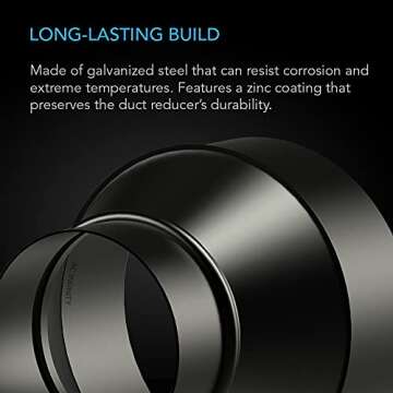 AC Infinity Duct Adapter, 6” to 4” Ducting Reducer Increaser Cone for Grow Tent Bathroom Kitchen Ventilation Systems