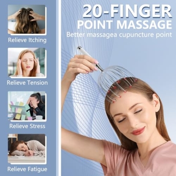 Winyoung Electric Scalp Massager 20-Finger Design Stress Relief