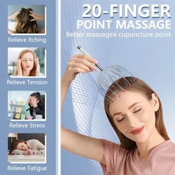 Winyoung Electric Scalp Massager 20-Finger Design Stress Relief