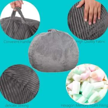 Luxurious Faux Rabbit Fur Bean Bag Chair for Comfort