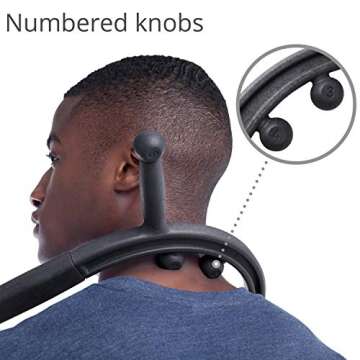 Body Back Buddy Elite – USA Made – Trigger Point Massage Tool, Shoulder Neck Back Handheld Self Massager, Manual Massage Cane, Hook, Muscle Knot Remover with Instructions, Patented (Black)