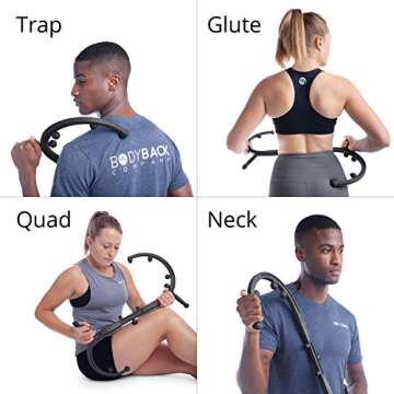 Body Back Buddy Elite – USA Made – Trigger Point Massage Tool, Shoulder Neck Back Handheld Self Massager, Manual Massage Cane, Hook, Muscle Knot Remover with Instructions, Patented (Black)