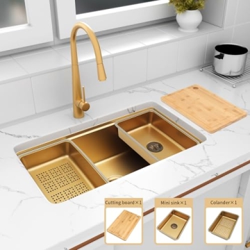 Gold Undermount Kitchen Sink - Luxury & Function 32 Inch
