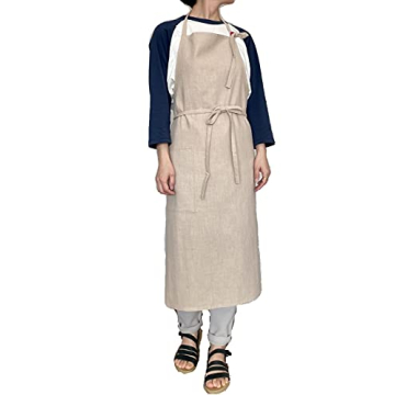 Stylish French Linen Cross Front Apron for Home Chefs