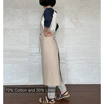 Stylish French Linen Cross Front Apron for Home Chefs