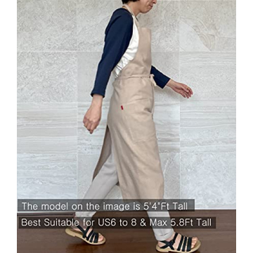 Stylish French Linen Cross Front Apron for Home Chefs