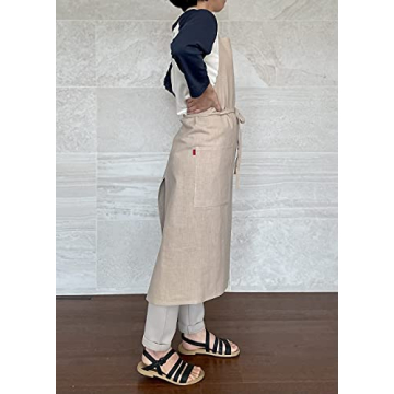Stylish French Linen Cross Front Apron for Home Chefs