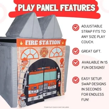 Couch Swag Firehouse Play Panel for Kids' Foam Sofa
