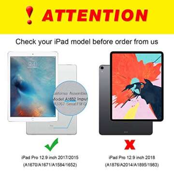 Valkit iPad Pro 12.9 Case 2017/2015 (Old Model,1st & 2nd Gen) - iPad Pro 12.9 Inch Cover with Pencil...