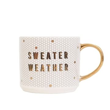 Sweet Water Decor Honeycomb Tile Coffee Mugs | Novelty Coffee Mug with Gold Handle | Microwave & Dis...