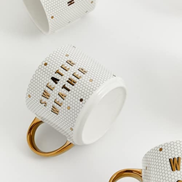 Elegant Gold Handle Honeycomb Coffee Mug for Gifts