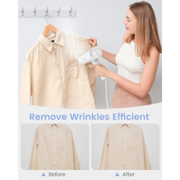 BEAUTURAL Steamer for Clothes, Foldable Handheld Clothing Wrinkles Remover for Garments, 30-Second Fast Heat-up, Portable Fabric Steamer for 120V Countries, Not for Use in 220V Such as Europe