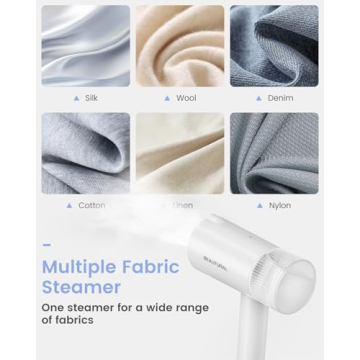 BEAUTURAL Steamer for Clothes, Foldable Handheld Clothing Wrinkles Remover for Garments, 30-Second Fast Heat-up, Portable Fabric Steamer for 120V Countries, Not for Use in 220V Such as Europe