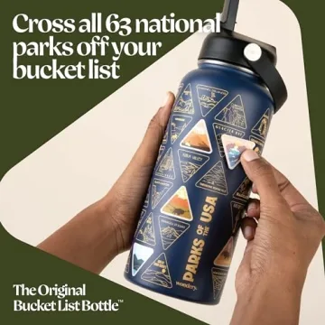Wondery National Parks Water Bottle with Stickers, 32 oz