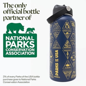 Wondery National Parks Water Bottle with Stickers, 32 oz