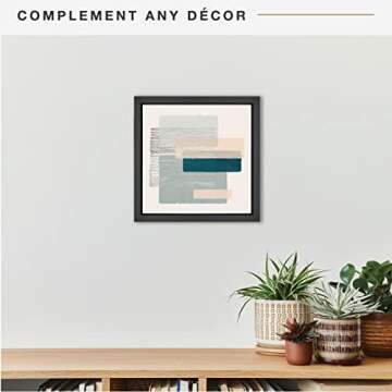 MCS Canvas Float Frames 12x12 Frame, Black Square Frame for Finished Canvases, Vertical & Horizontal Wall Hanging Frame for Canvas Paintings (1-Pack)