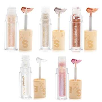 HPEVA 5Pcs Liquid Glitter Eyeshadow,Metallic Shimmer Waterproof Long Lasting Quick-Drying Sparkling ...