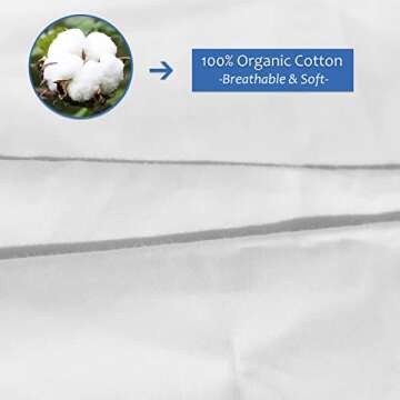 Precoco White Pillow Cases Standard Size Set of 4 | 100% Cotton Pillowcases with Zipper Hidden | Premium Cooling Decorative Pillow Covers with 600 Thread Count, Soft & Smooth, 20x26 inches