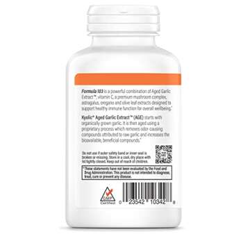 Kyolic Aged Garlic Extract Formula 103 Immune Support, 200 Capsules (Packaging May Vary)