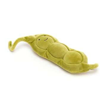 Jellycat Vivacious Vegetable Pea Stuffed Toy, 7 inches - Vegetable Plush - Great Gift Idea