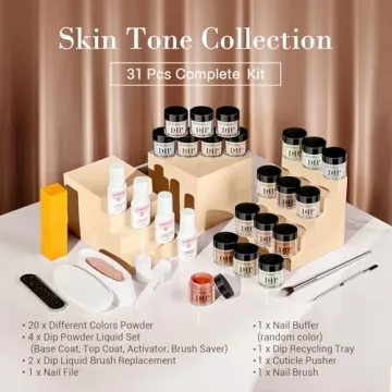 AZUREBEAUTY 29 Pcs Dip Powder Nail Kit for Vibrant Nails
