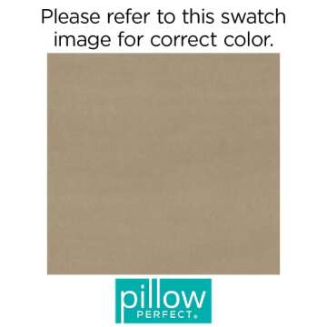 Pillow Perfect Pompeii Solid Indoor/Outdoor Wicker Patio Sofa/Swing Cushion Tufted, Weather and Fade Resistant, 19" x 44", Beige