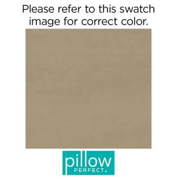 Pillow Perfect Pompeii Solid Indoor/Outdoor Wicker Patio Sofa/Swing Cushion Tufted, Weather and Fade Resistant, 19" x 44", Beige