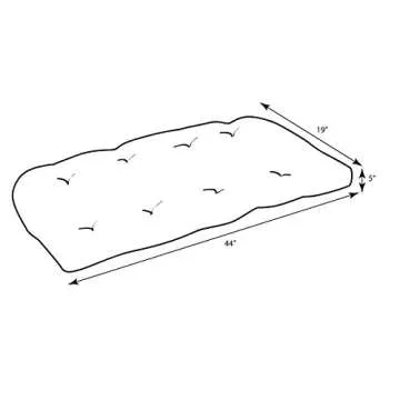 Pillow Perfect Pompeii Solid Indoor/Outdoor Wicker Patio Sofa/Swing Cushion Tufted, Weather and Fade Resistant, 19" x 44", Beige