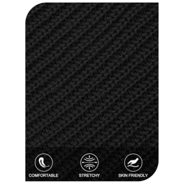 MEROKEETY Women's Long Sleeve Cardigan Sweater Fall Button Down Ribbed Knit Outerwear Coats with Pockets, Black, Small