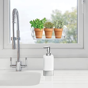mDesign Clear Suction Shelves - 2 Pack Home Organizer