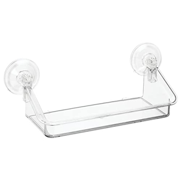 mDesign Clear Suction Shelves - 2 Pack Home Organizer