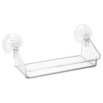 mDesign Clear Suction Shelves - 2 Pack Home Organizer