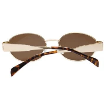 Trendy Gold Retro Oval Sunglasses for Women and Men
